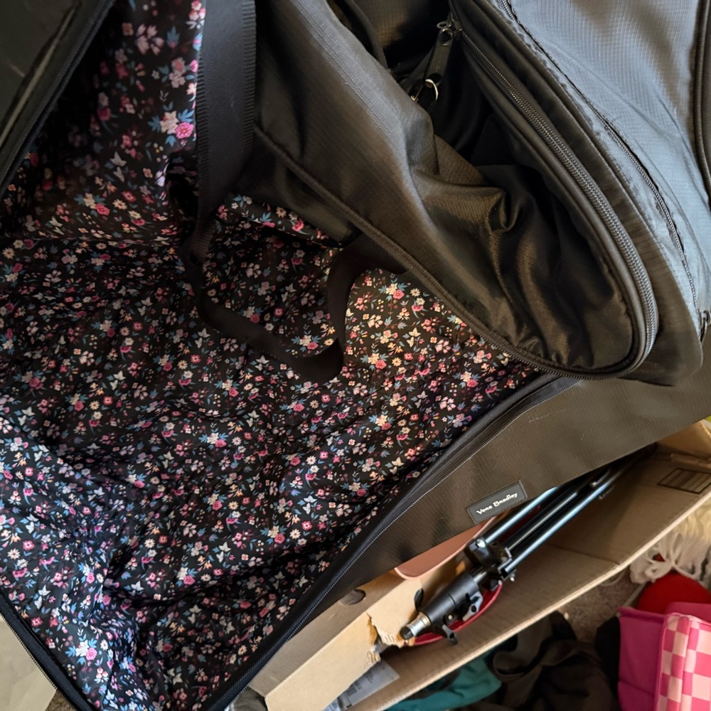 Vera Bradley Black Floral Lined Travel Bag